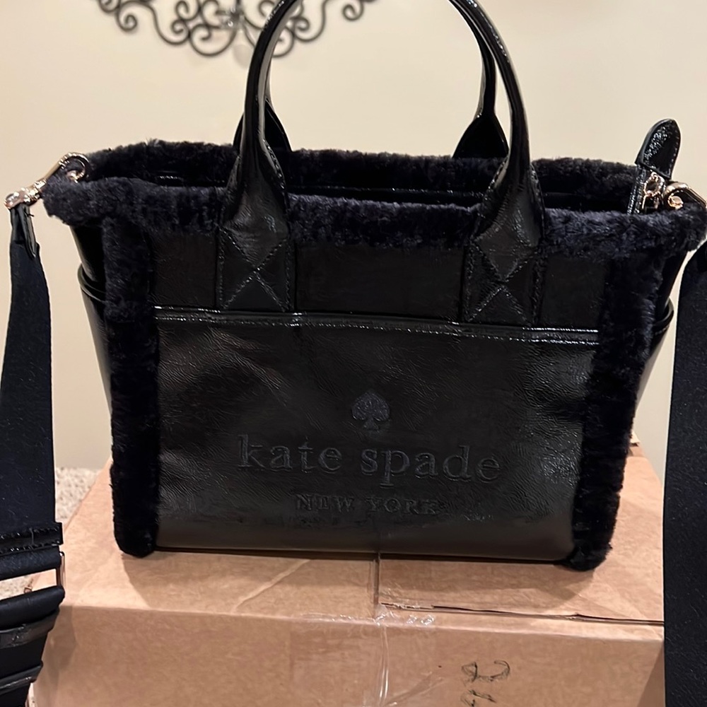 Brand new, never used Kate Spade black tote w/ strap